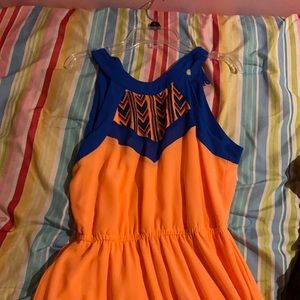 GB Peach/Blue/Purple Maxi Dress